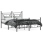 vidaXL Bettgestell mit Kopf- und Fußteil Metall Schwarz 135x190 cm vidaXL Bettgestell mit Kopf- und Fußteil Metall Schwarz 135x190 cm