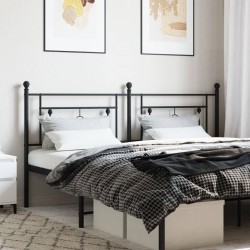 vidaXL Kopfteil Metall Schwarz 180 cm