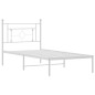 vidaXL Bettgestell mit Kopfteil Metall Weiß 90x190 cm vidaXL Bettgestell mit Kopfteil Metall Weiß 90x190 cm