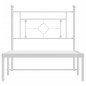 vidaXL Bettgestell mit Kopfteil Metall Weiß 90x190 cm vidaXL Bettgestell mit Kopfteil Metall Weiß 90x190 cm