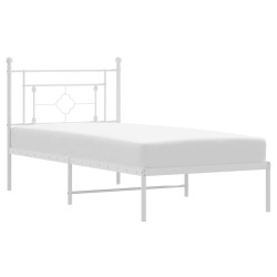 vidaXL Bettgestell mit Kopfteil Metall Weiß 100x190 cm