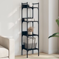 vidaXL Bücherregal 4 Böden Schwarz 35x30x138,5 cm Holzwerkstoff