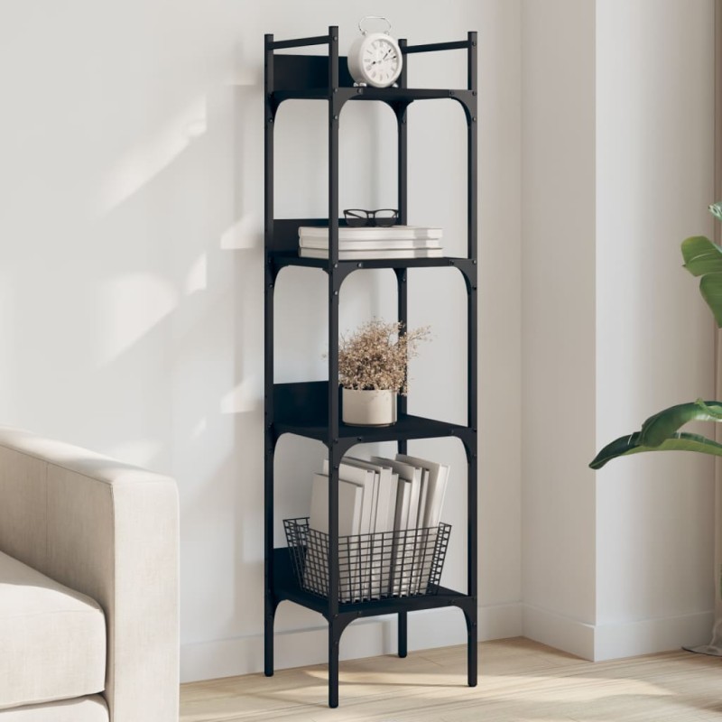 vidaXL Bücherregal 4 Böden Schwarz 35x30x138,5 cm Holzwerkstoff vidaXL Bücherregal 4 Böden Schwarz 35x30x138,5 cm Holzwerkstoff