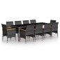 11-tlg. Garten-Essgruppe Poly Rattan Grau 11-tlg. Garten-Essgruppe Poly Rattan Grau