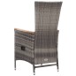 3-tlg. Garten-Lounge-Set mit Kissen Poly Rattan Grau 3-tlg. Garten-Lounge-Set mit Kissen Poly Rattan Grau