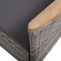 3-tlg. Garten-Lounge-Set mit Kissen Poly Rattan Grau 3-tlg. Garten-Lounge-Set mit Kissen Poly Rattan Grau
