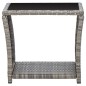 3-tlg. Garten-Lounge-Set mit Kissen Poly Rattan Grau 3-tlg. Garten-Lounge-Set mit Kissen Poly Rattan Grau