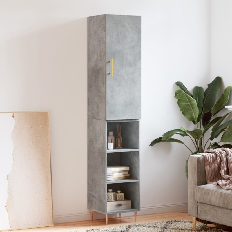 vidaXL Highboard Betongrau 34,5x34x180 cm Holzwerkstoff vidaXL Highboard Betongrau 34,5x34x180 cm Holzwerkstoff