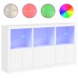 vidaXL Sideboard mit LED-Leuchten Weiß 181,5x37x100 cm vidaXL Sideboard mit LED-Leuchten Weiß 181,5x37x100 cm