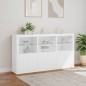 vidaXL Sideboard mit LED-Leuchten Weiß 181,5x37x100 cm vidaXL Sideboard mit LED-Leuchten Weiß 181,5x37x100 cm