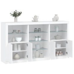 vidaXL Sideboard mit LED-Leuchten Weiß 181,5x37x100 cm