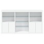 vidaXL Sideboard mit LED-Leuchten Weiß 181,5x37x100 cm vidaXL Sideboard mit LED-Leuchten Weiß 181,5x37x100 cm