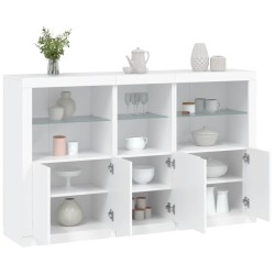 vidaXL Sideboard mit LED-Leuchten Weiß 162x37x100 cm