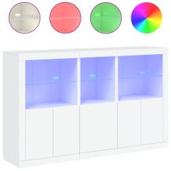 vidaXL Sideboard mit LED-Leuchten Weiß 162x37x100 cm