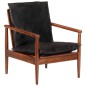vidaXL Sessel Schwarz Echtleder und Massivholz Akazie vidaXL Sessel Schwarz Echtleder und Massivholz Akazie