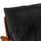 vidaXL Sessel Schwarz Echtleder und Massivholz Akazie vidaXL Sessel Schwarz Echtleder und Massivholz Akazie
