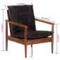 vidaXL Sessel Schwarz Echtleder und Massivholz Akazie vidaXL Sessel Schwarz Echtleder und Massivholz Akazie
