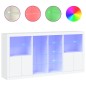 vidaXL Sideboard mit LED-Leuchten Weiß 202x37x100 cm vidaXL Sideboard mit LED-Leuchten Weiß 202x37x100 cm