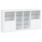 vidaXL Sideboard mit LED-Leuchten Weiß 202x37x100 cm vidaXL Sideboard mit LED-Leuchten Weiß 202x37x100 cm