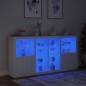 vidaXL Sideboard mit LED-Leuchten Weiß 202x37x100 cm vidaXL Sideboard mit LED-Leuchten Weiß 202x37x100 cm