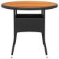 3-tlg. Garten-Essgruppe Poly Rattan Schwarz 3-tlg. Garten-Essgruppe Poly Rattan Schwarz