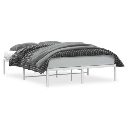 vidaXL Bettgestell Metall Weiß 135x190 cm