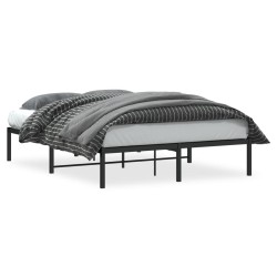 vidaXL Bettgestell Metall Schwarz 135x190 cm