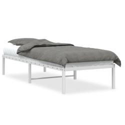 vidaXL Bettgestell Metall Weiß 75x190 cm