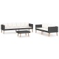 3-tlg. Garten-Lounge-Set mit Kissen Poly Rattan Schwarz 3-tlg. Garten-Lounge-Set mit Kissen Poly Rattan Schwarz
