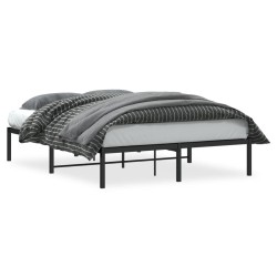 vidaXL Bettgestell Metall Schwarz 140x200 cm