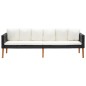 3-tlg. Garten-Lounge-Set mit Kissen Poly Rattan Schwarz 3-tlg. Garten-Lounge-Set mit Kissen Poly Rattan Schwarz