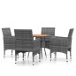 vidaXL 5-tlg. Garten-Essgruppe Poly Rattan Grau vidaXL 5-tlg. Garten-Essgruppe Poly Rattan Grau