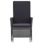 3-tlg. Garten-Lounge-Set mit Kissen Poly Rattan Grau 3-tlg. Garten-Lounge-Set mit Kissen Poly Rattan Grau