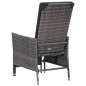 3-tlg. Garten-Lounge-Set mit Kissen Poly Rattan Grau 3-tlg. Garten-Lounge-Set mit Kissen Poly Rattan Grau
