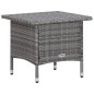 3-tlg. Garten-Lounge-Set mit Kissen Poly Rattan Grau 3-tlg. Garten-Lounge-Set mit Kissen Poly Rattan Grau