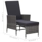 3-tlg. Garten-Lounge-Set mit Kissen Poly Rattan Grau 3-tlg. Garten-Lounge-Set mit Kissen Poly Rattan Grau