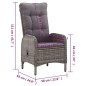 3-tlg. Garten-Bistro-Set Poly Rattan Grau 3-tlg. Garten-Bistro-Set Poly Rattan Grau