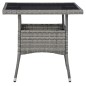 5-tlg. Garten-Essgruppe Poly Rattan und Glas Grau 5-tlg. Garten-Essgruppe Poly Rattan und Glas Grau