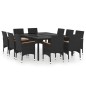 11-tlg. Garten-Essgruppe Poly Rattan Schwarz 11-tlg. Garten-Essgruppe Poly Rattan Schwarz