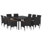 11-tlg. Garten-Essgruppe Poly Rattan Schwarz 11-tlg. Garten-Essgruppe Poly Rattan Schwarz