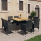 9-tlg. Garten-Essgruppe Poly Rattan Akazie Massivholz Schwarz 9-tlg. Garten-Essgruppe Poly Rattan Akazie Massivholz Schwarz
