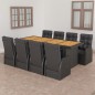 9-tlg. Garten-Essgruppe mit Auflagen Poly Rattan Schwarz 9-tlg. Garten-Essgruppe mit Auflagen Poly Rattan Schwarz