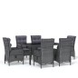 vidaXL 7-tlg. Garten-Essgruppe Poly Rattan Grau vidaXL 7-tlg. Garten-Essgruppe Poly Rattan Grau