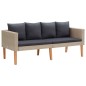 3-tlg. Garten-Lounge-Set mit Auflagen Poly Rattan Beige 3-tlg. Garten-Lounge-Set mit Auflagen Poly Rattan Beige