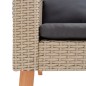 3-tlg. Garten-Lounge-Set mit Auflagen Poly Rattan Beige 3-tlg. Garten-Lounge-Set mit Auflagen Poly Rattan Beige