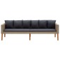 3-tlg. Garten-Lounge-Set mit Auflagen Poly Rattan Beige 3-tlg. Garten-Lounge-Set mit Auflagen Poly Rattan Beige