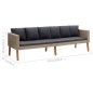 3-tlg. Garten-Lounge-Set mit Auflagen Poly Rattan Beige 3-tlg. Garten-Lounge-Set mit Auflagen Poly Rattan Beige