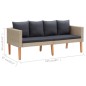 3-tlg. Garten-Lounge-Set mit Auflagen Poly Rattan Beige 3-tlg. Garten-Lounge-Set mit Auflagen Poly Rattan Beige