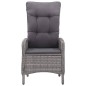 3-tlg. Garten-Essgruppe Poly Rattan und Glas Grau 3-tlg. Garten-Essgruppe Poly Rattan und Glas Grau