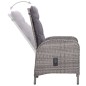 3-tlg. Garten-Essgruppe Poly Rattan und Glas Grau 3-tlg. Garten-Essgruppe Poly Rattan und Glas Grau